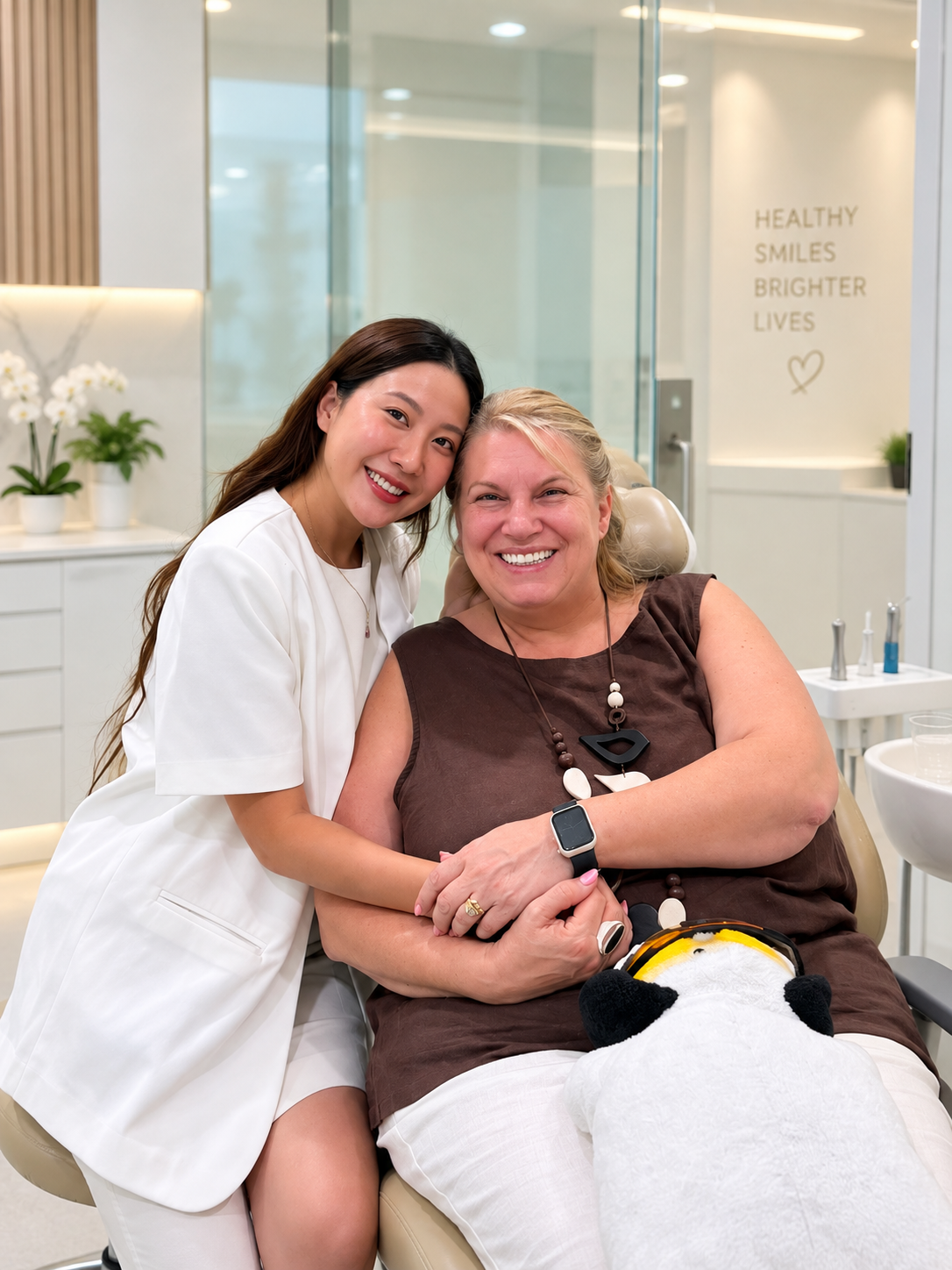 Sonia smiling after dental implant restoration treatment at Levy Dental Clinic Vietnam